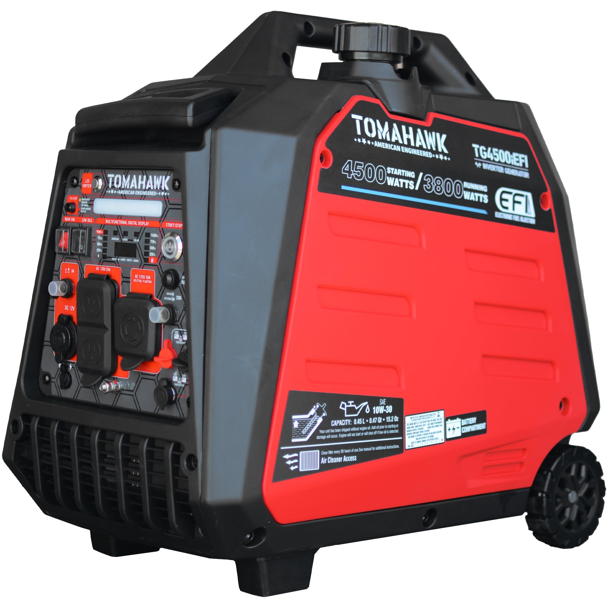 4500 Watt Inverter Generator Electronic Fuel Injection EFI Super Quiet Portable Gas Power Professional Use (SC)