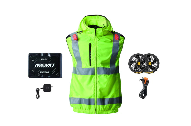 24V Battery-Powered Fan-Cooled Safety Vest Hi-Vis Complete Cooling System (SC)