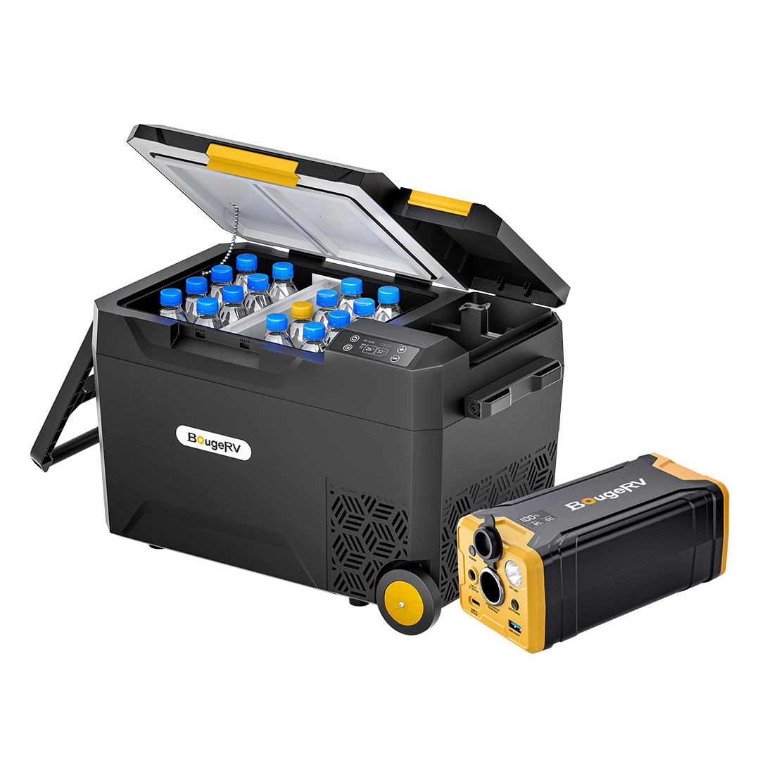 BougeRV CRX2 31QT Dual-Zone Portable Fridge with 277Wh Power Station (SC)