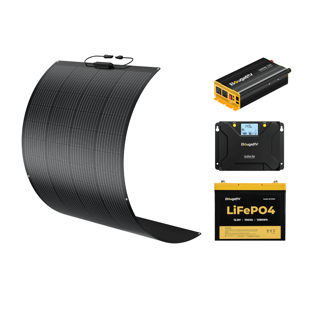 BougeRV 12V 200 Watt Flexible Solar System Kit (SC)