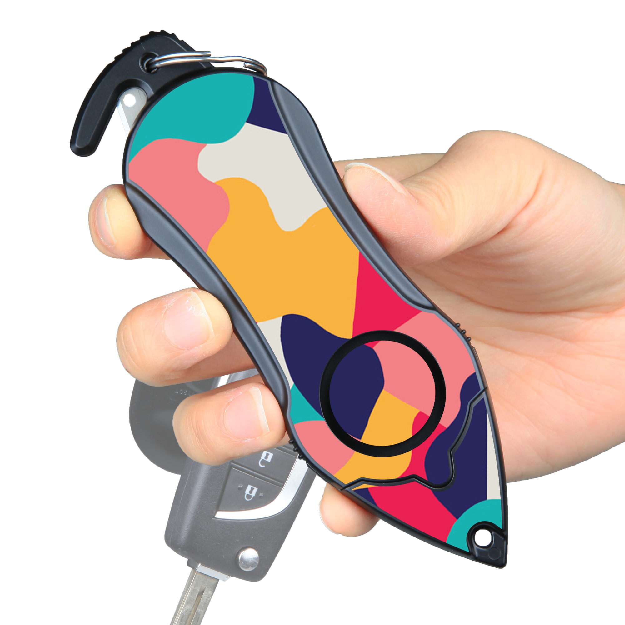 Stinger Personal Safety Alarm Keychain Emergency Tool: Siren Alarm, Seat Belt Cutter, Glass Breaker (Colorful) (SC)