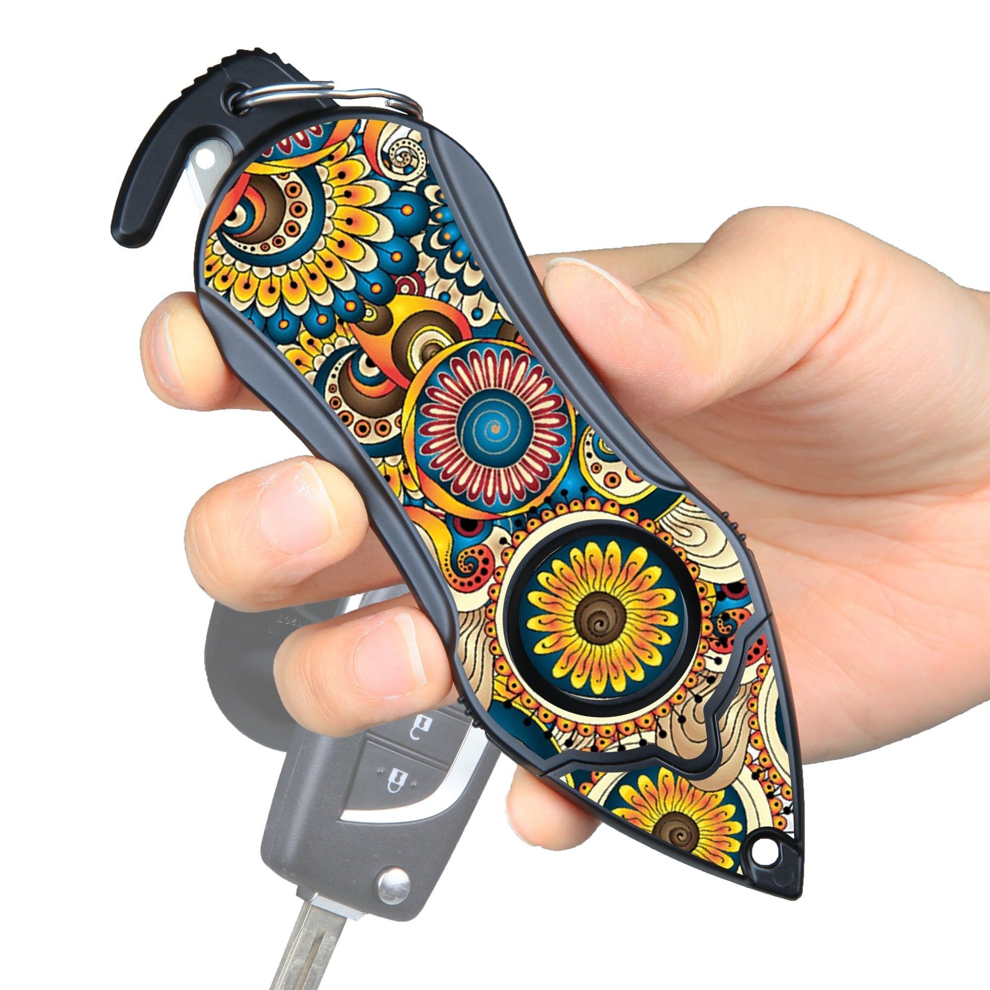 Personal Alarm Keychain Safety Emergency Tool (Mandala)