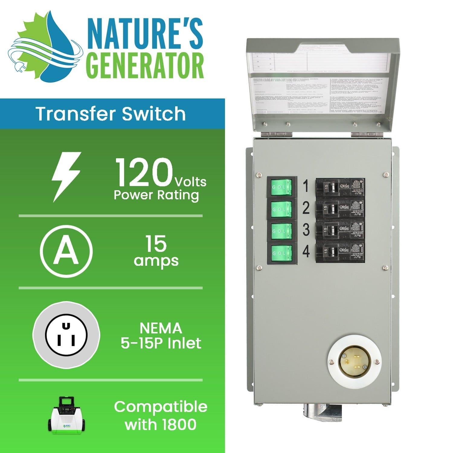 Nature's Generator 120V 15A 4-Circuit Manual Transfer Switch (SC)