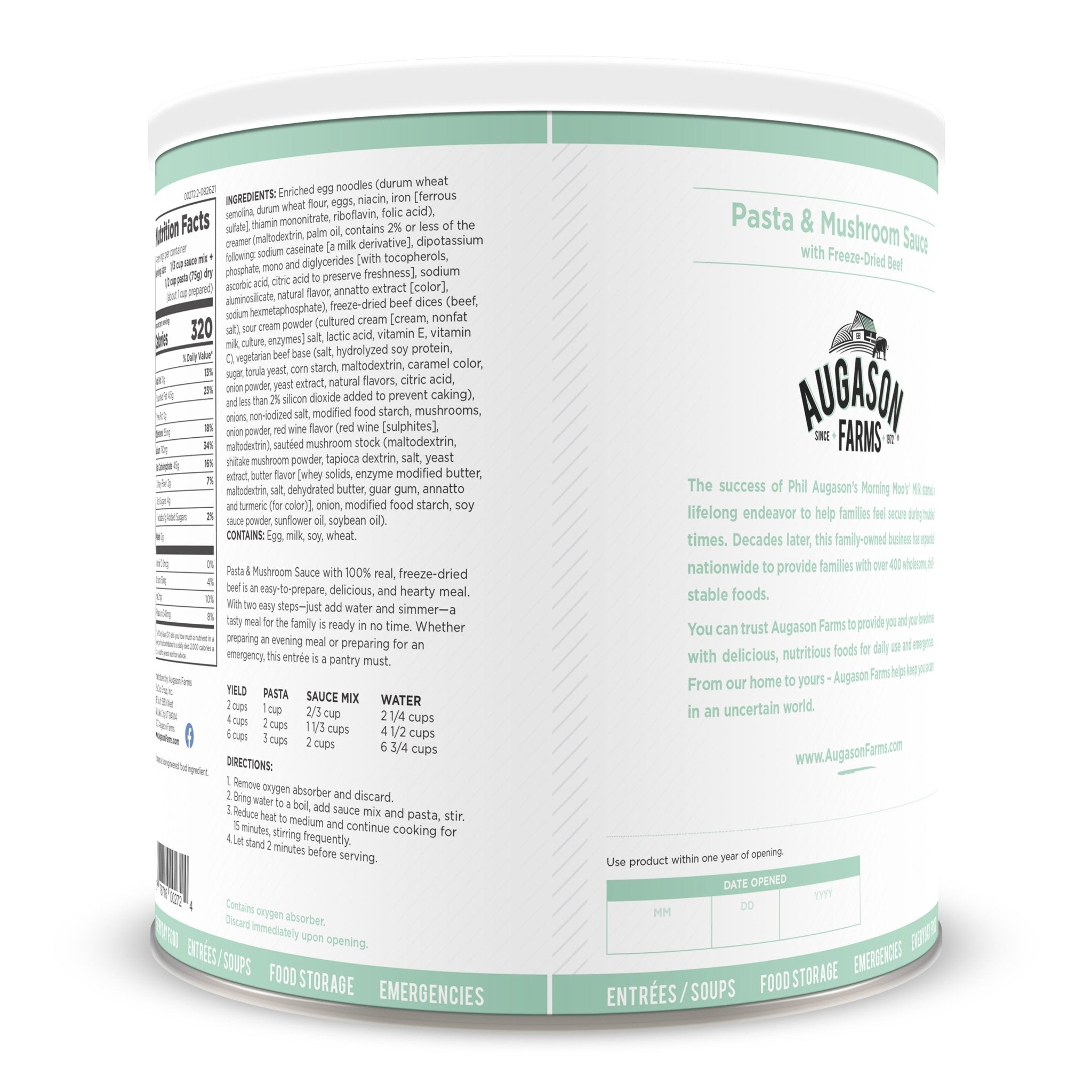 Pasta & Mushroom Sauce with Freeze-Dried Beef, 14 Servings (SC)