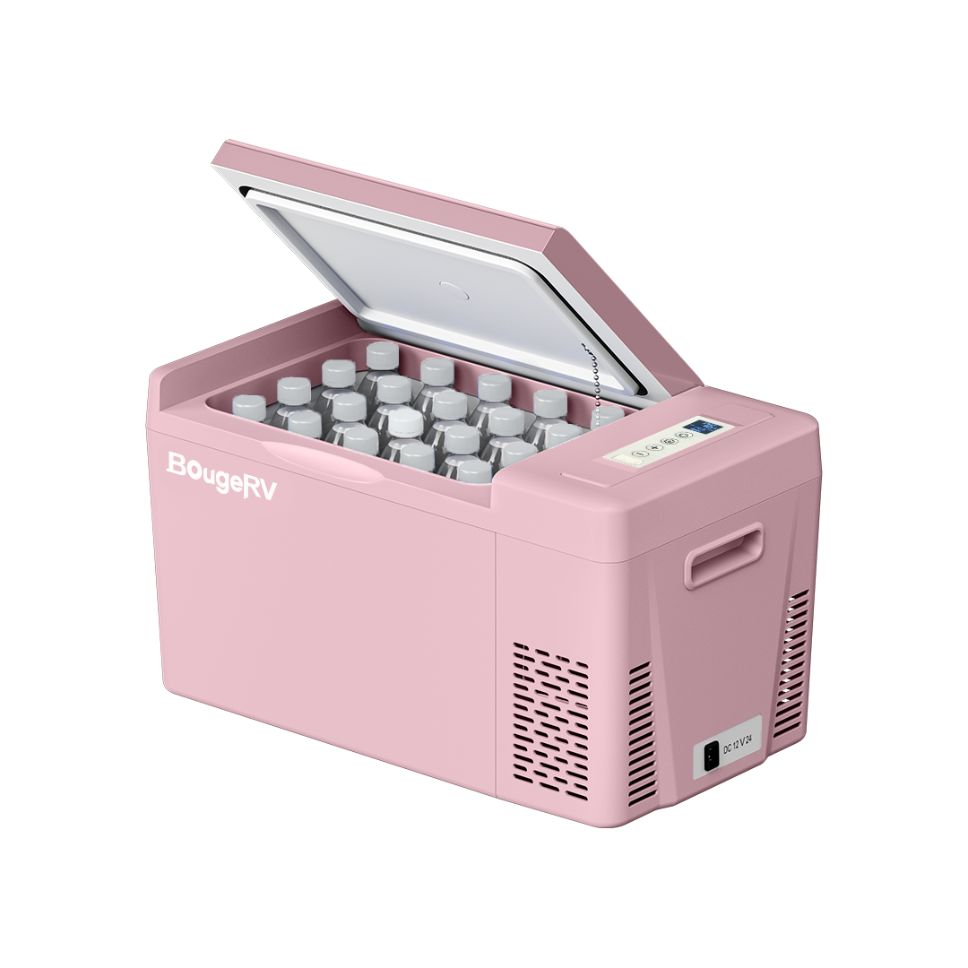 BougeRV 12V 23 Quart Colorful Pink Portable Fridge (SC)