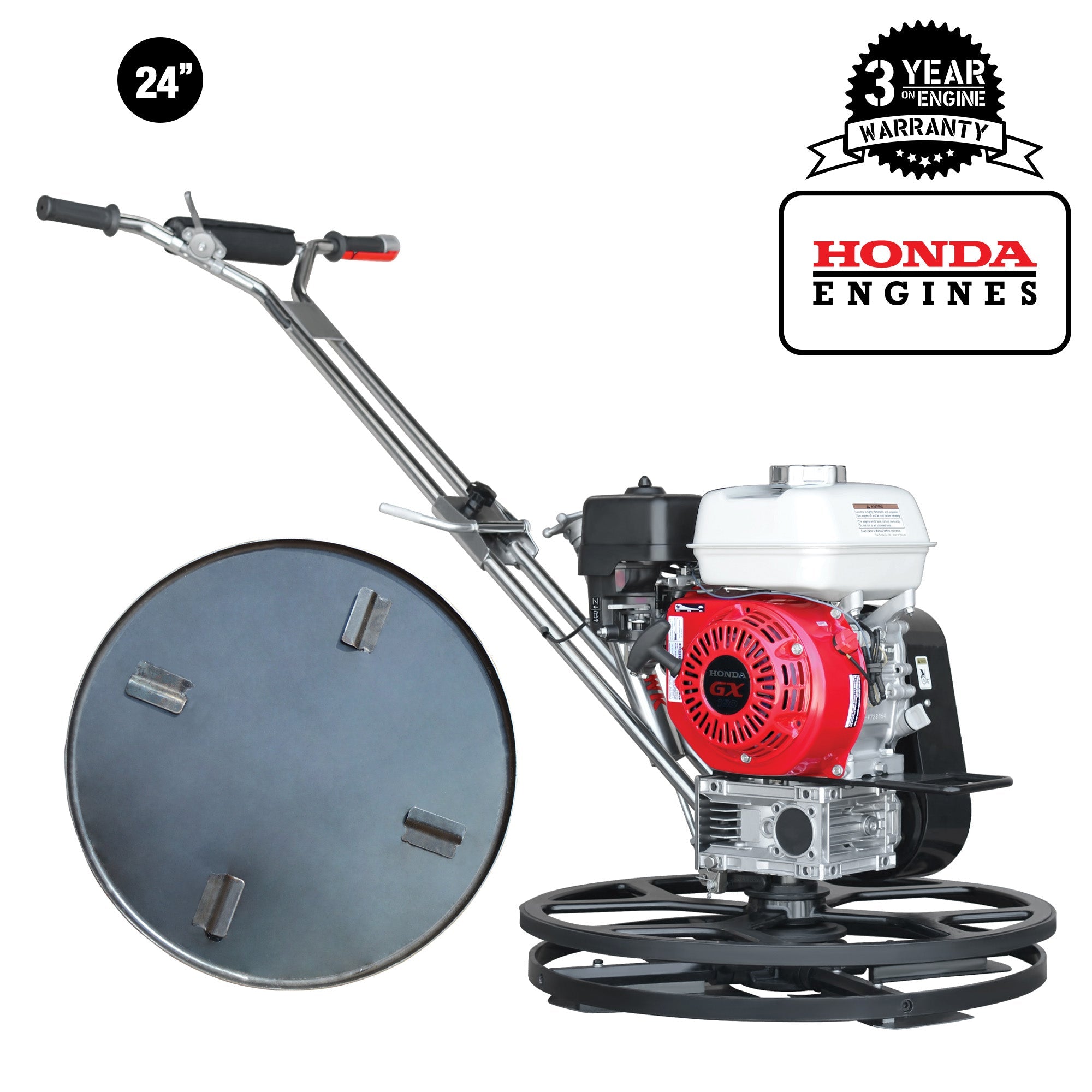 24" Concrete Power Trowel Edger 5.5HP Honda Float Pan Blade Screed Finishing Tool (SC)