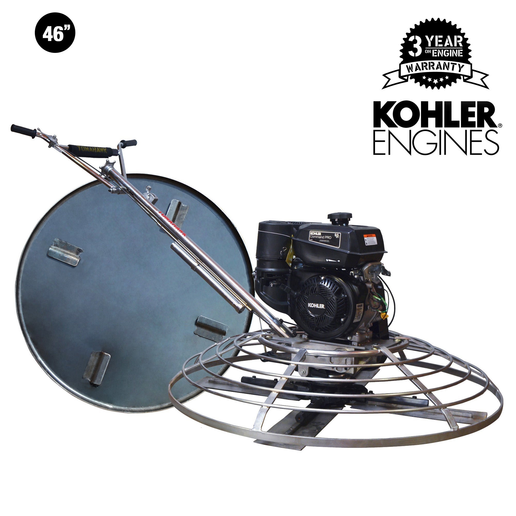 46" Concrete Power Trowel 14HP Kohler Float Pan Screed Edge Cement Finishing Tool (SC)