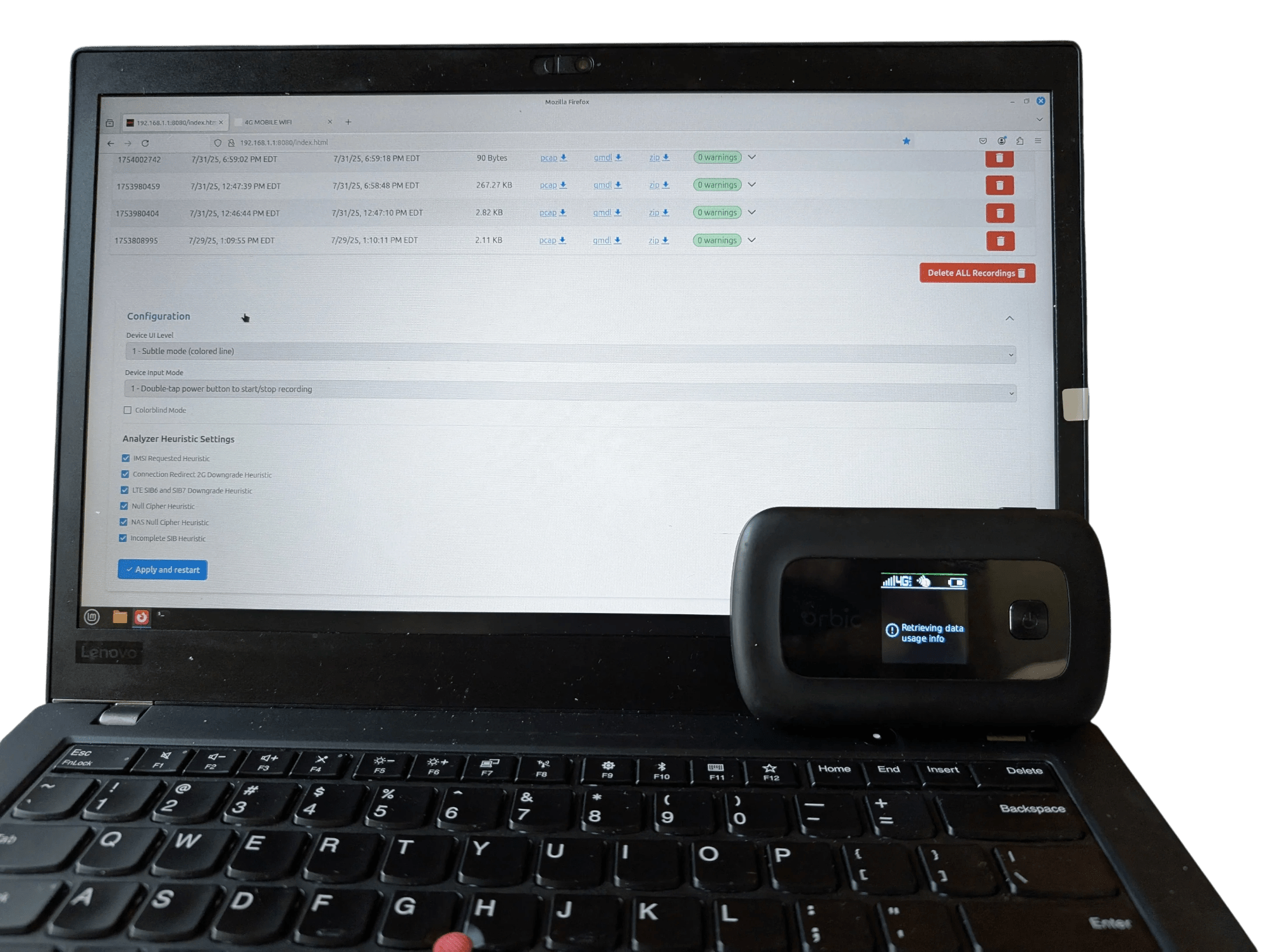 RayHunter IMSI Catcher Detector – Kajeet RC400LX 4G LTE Hotspot – Professionally Refurbished & Pre-Installed (SC)