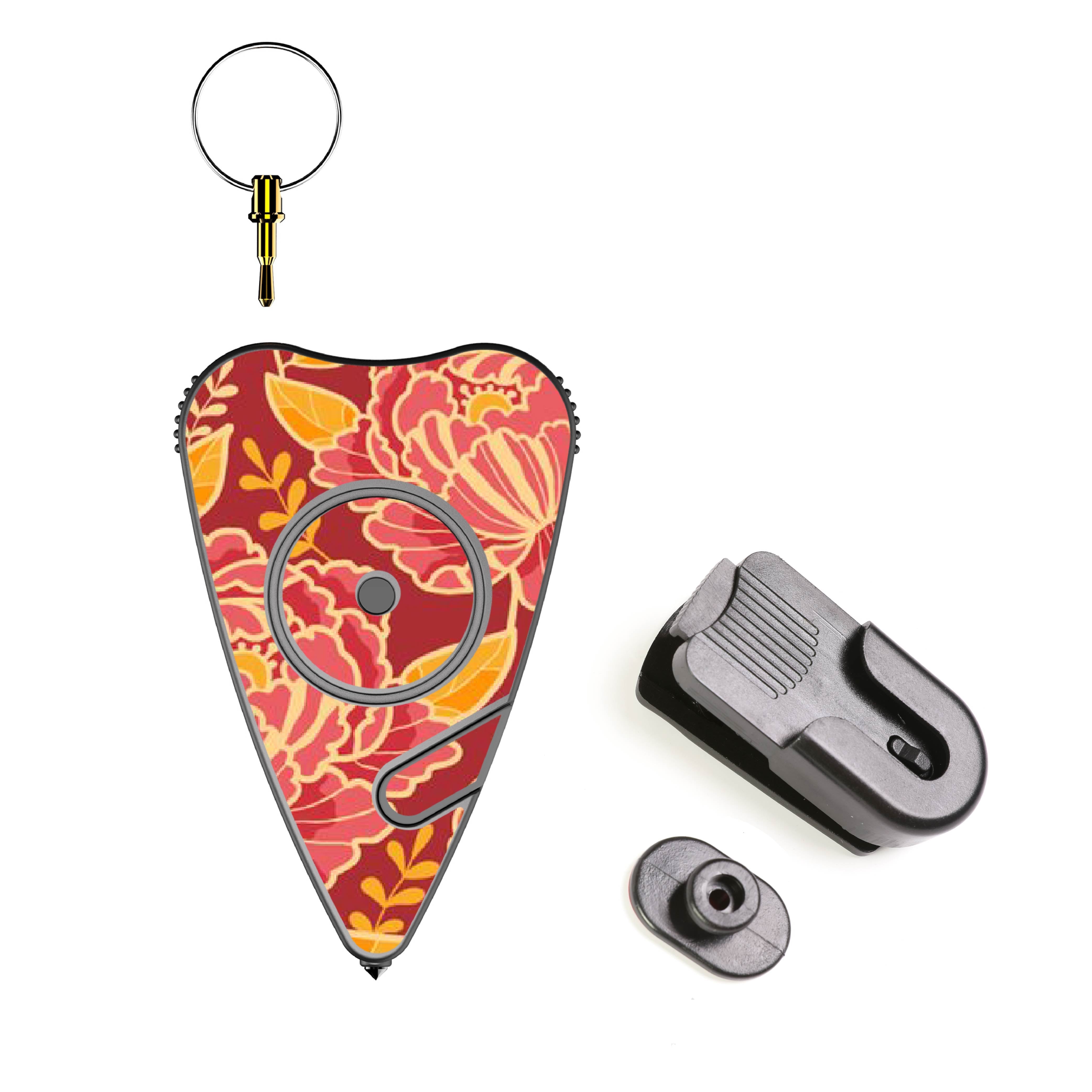 Stinger Stay Away Personal Safety Alarm Keychain Emergency Tool: Siren Alarm, Seat Belt Cutter, Glass Breaker (Peony) (SC)