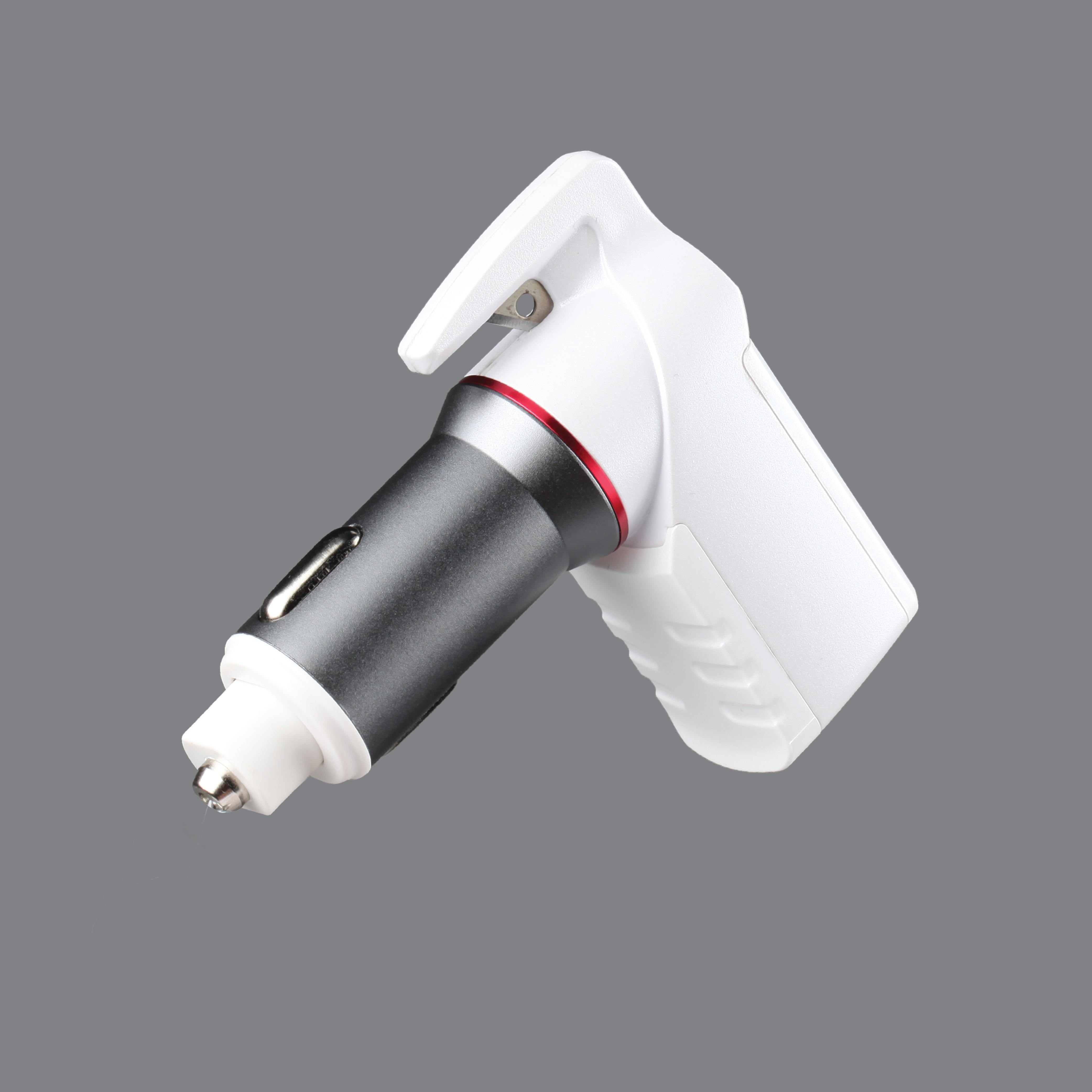 Stinger USB Car Charger Emergency Tool, Seatbelt Cutter, Spring-Loaded Car Window Breaker (White) (SC)