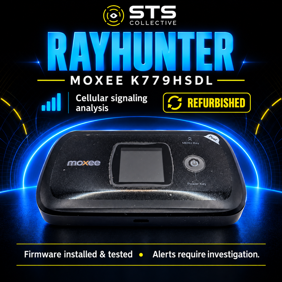 RayHunter IMSI Catcher / Stingray Detector – Moxee K779HSDL Hotspot – Professionally Refurbished & Pre-Installed – 4G LTE Cellular Threat Detection Device