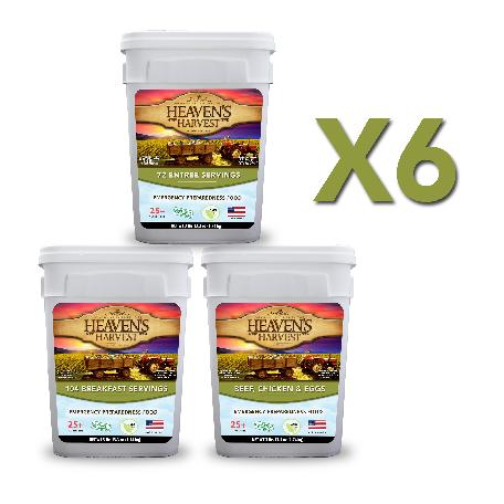 Combo Kit - Breakfast, Entree + Protein - 6 Months - Emergency Survival Food Kit (SC)
