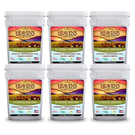 Entree Bucket  - 6 Pack - Emergency Survival Food Kit (SC)