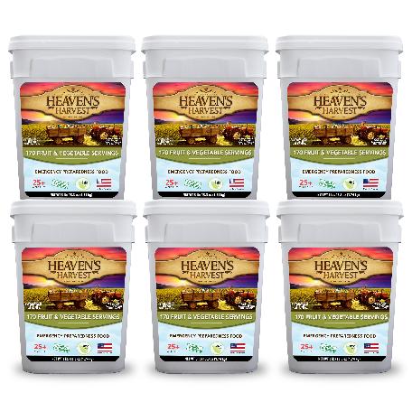 Fruit & Vegetable Bucket - 6 Pack - Emergency Survival Food Kit (SC)