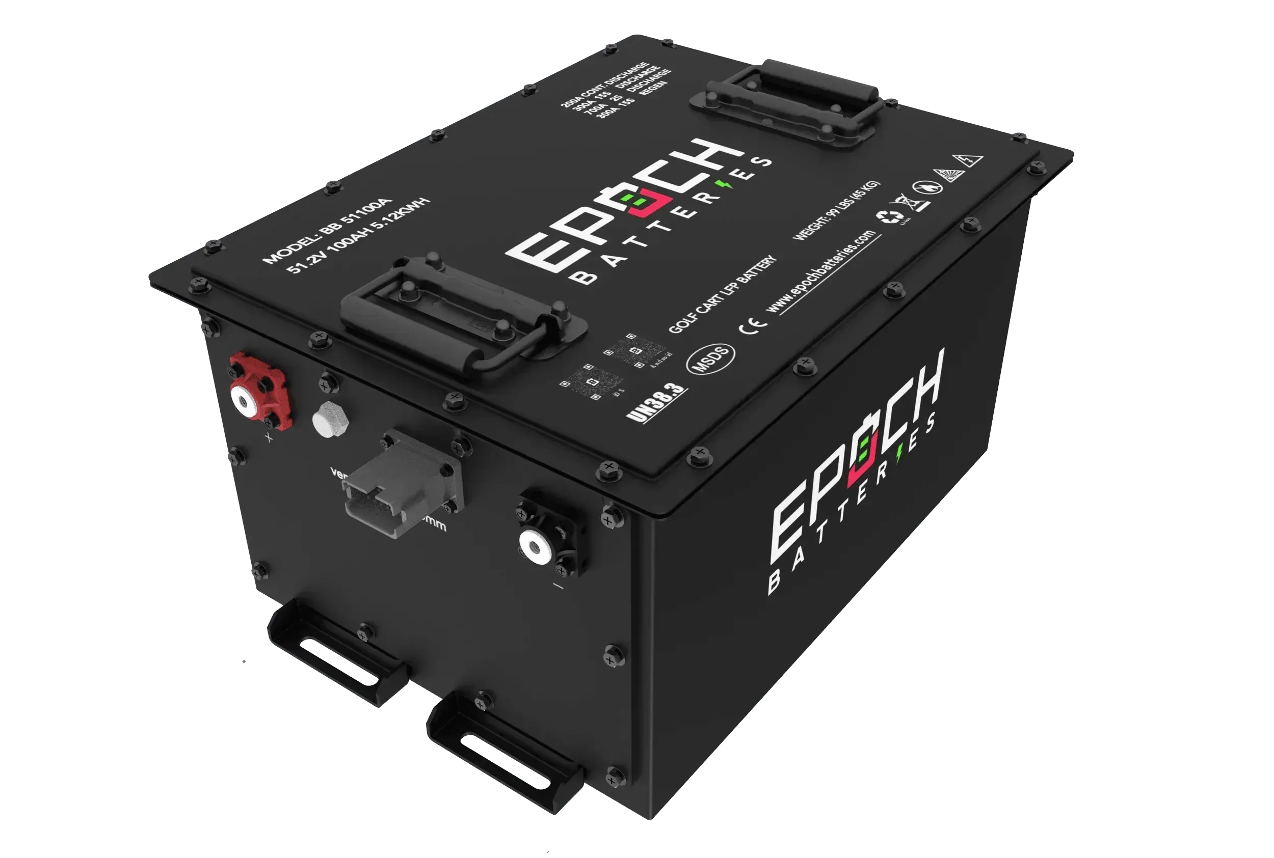 Epoch Batteries 48V 105Ah - LiMax Series - Lithium (LiFePO4) Golf Cart Battery - Complete Kit (SC)
