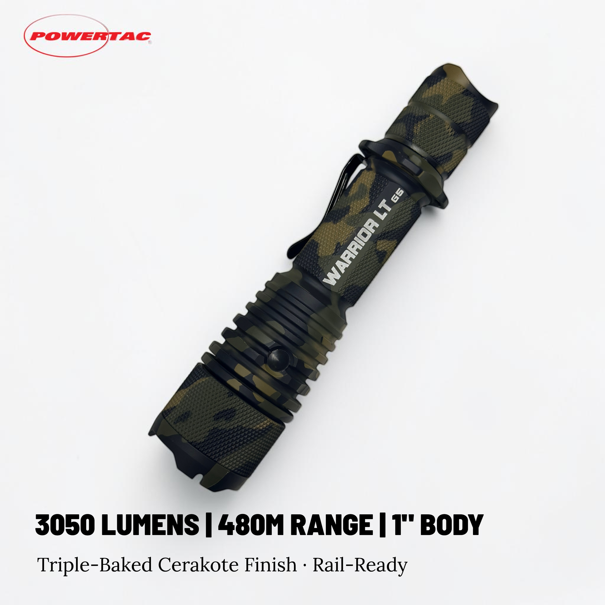 Warrior GEN5 LT-(Long Throw) - 3050 Lumen   480 Meter   Tactical Flashlight