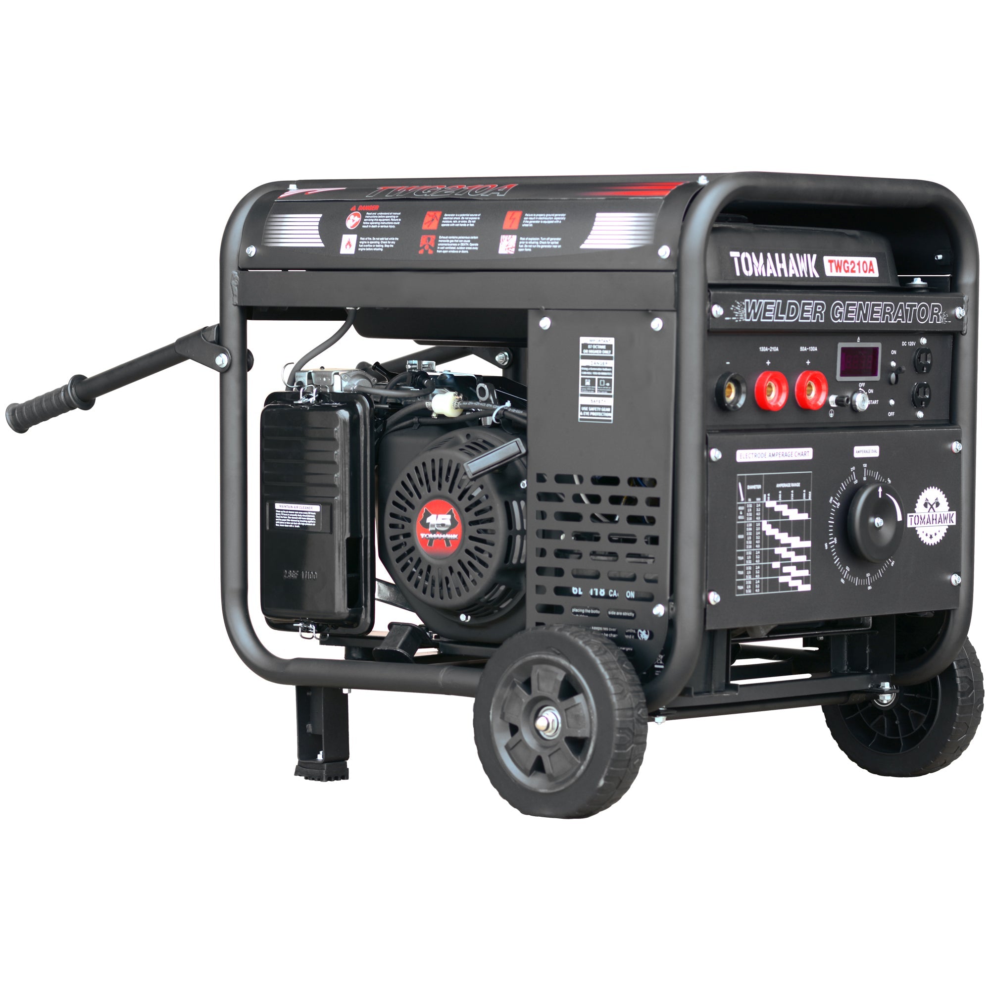 210 Amp Engine Driven Welder Generator 2000 Watt 15 HP Gas Powered (SC)